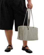 Load image into Gallery viewer, Medium Nylon Bowler Bag - Sage Stripe