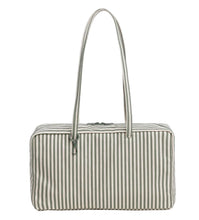 Load image into Gallery viewer, Medium Nylon Bowler Bag - Sage Stripe