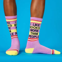 Load image into Gallery viewer, I Like Books More Than People Gym Crew Socks