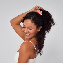 Load image into Gallery viewer, Ruched Satin Scrunchies - Cherry Blossom