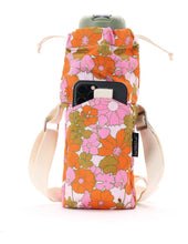 Load image into Gallery viewer, Crossbody Drink Pouch - Retro Floral Pink - Tigertree