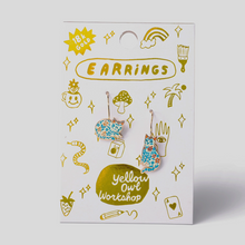 Load image into Gallery viewer, Floral Cats Earrings - Tigertree