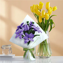 Load image into Gallery viewer, DIY Chenille Flower Bouquet Kit - Purple Lily - Tigertree