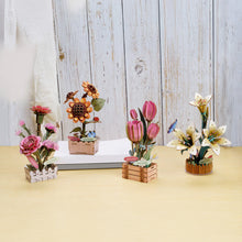 Load image into Gallery viewer, DIY Wooden Puzzle Kit - Pink Tulip Bloom Set - Tigertree