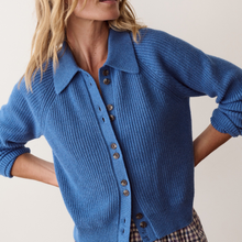 Load image into Gallery viewer, Parker Collared Cardigan - Coronet Blue