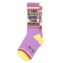 Load image into Gallery viewer, I Like Books More Than People Gym Crew Socks