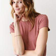 Load image into Gallery viewer, Lexi Pointelle Scoop Tee - Dusk Rose