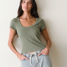 Load image into Gallery viewer, Lexi Pointelle Scoop Tee