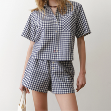 Load image into Gallery viewer, Poplin Boxer Short - Navy/White Gingham