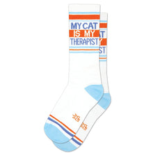 Load image into Gallery viewer, My Cat is My Therapist Gym Crew Socks - Tigertree
