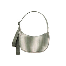 Load image into Gallery viewer, Small Nylon Crescent Bag - Sage Stripe