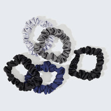Load image into Gallery viewer, Petite Satin Scrunchies Set of 5- Midnight - Tigertree