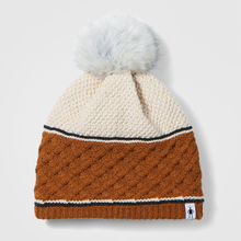 Load image into Gallery viewer, Cable Knit Colorblock Pom Beanie - Tigertree