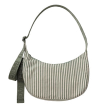 Load image into Gallery viewer, Medium Nylon Crescent Bag - Sage Stripe