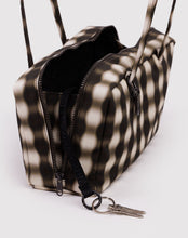Load image into Gallery viewer, Medium Nylon Bowler Bag - Blurred Gingham Brown - Tigertree