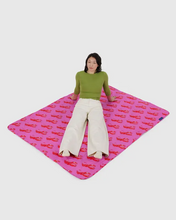 Load image into Gallery viewer, Puffy Picnic Blanket- Pink Lobster - Tigertree