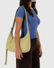 Load image into Gallery viewer, Medium Recycled Leather Crescent Bag- Straw - Tigertree