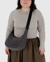Load image into Gallery viewer, Medium Denim Crescent Bag- Washed Black Denim - Tigertree