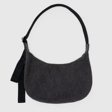 Load image into Gallery viewer, Medium Denim Crescent Bag- Washed Black Denim - Tigertree