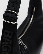 Load image into Gallery viewer, Small Recycled Leather Crescent Bag - Black