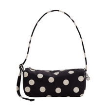Load image into Gallery viewer, Nylon Loaf Bag - Black & Cream Polka Dot