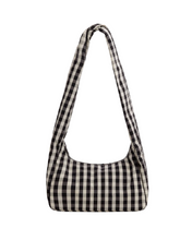 Load image into Gallery viewer, Nylon Meringue Bag - Black & Cream Gingham