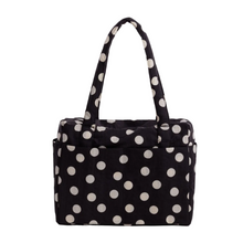 Load image into Gallery viewer, Small Cloud Carry-On - Black and Cream Polka Dot