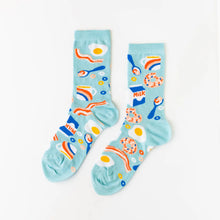 Load image into Gallery viewer, Women's Breakfast Crew Socks - Tigertree