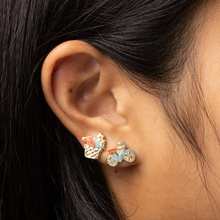 Load image into Gallery viewer, Bicycle + Dog Basket Earrings - Tigertree
