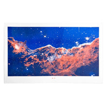 Load image into Gallery viewer, Webb Telescope's Cosmic Cliffs - Risograph Print - Tigertree
