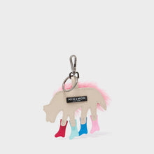 Load image into Gallery viewer, Wolf in Heels Charm - Pink Faux Fur Keychain - Tigertree
