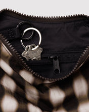 Load image into Gallery viewer, Small Nylon Crescent Bag - Blurred Gingham Brown - Tigertree
