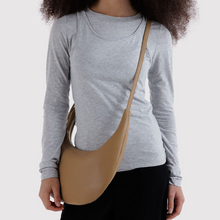 Load image into Gallery viewer, Medium Recycled Leather Flat Crescent - Dune
