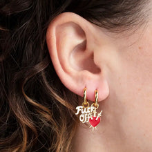 Load image into Gallery viewer, Fuck Off &amp; Heart Daggers Hoop Earrings - Tigertree
