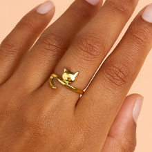 Load image into Gallery viewer, Cat Tails Ring- 18K Gold Plated - Tigertree
