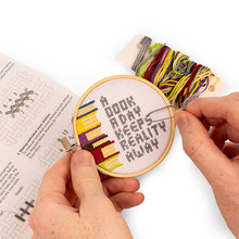 Load image into Gallery viewer, Books Keep Reality Away Mini Cross Stitch Kit - Tigertree
