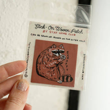 Load image into Gallery viewer, Scrappy Raccoon Woven Sticky Patch - Tigertree
