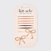 Load image into Gallery viewer, Metal Enamel Cloud + Bow Bobby Pin Set of 8 - Tigertree
