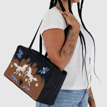 Load image into Gallery viewer, Medium Nylon Bowler Bag- Western Applique - Tigertree
