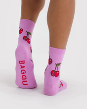 Load image into Gallery viewer, Crew Sock - Cherries - Tigertree
