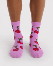 Load image into Gallery viewer, Crew Sock - Cherries - Tigertree
