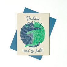 Load image into Gallery viewer, To Have and To Hold Risograph Wedding Card - Tigertree
