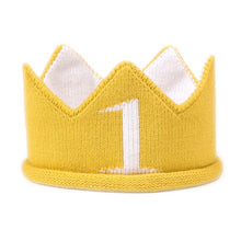 Load image into Gallery viewer, Knit 1st Birthday Crown - Tigertree
