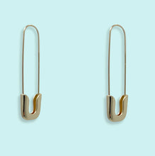 Load image into Gallery viewer, Gold Safety Pin Earrings - Tigertree

