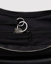 Load image into Gallery viewer, Medium Recycled Leather Flat Crescent - Black
