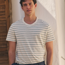 Load image into Gallery viewer, Relaxed Cotton Hemp Tee - Mediterranean Stripe
