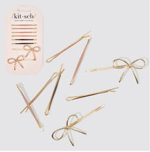 Load image into Gallery viewer, Metal Enamel Cloud &amp; Bow Bobby Pin Set of 8 - Tigertree
