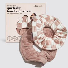 Load image into Gallery viewer, Microfiber Towel Scrunchie 2PC- Terracotta Checker - Tigertree
