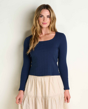 Load image into Gallery viewer, Rosalie Square Neck Longsleeve - True Navy Texture
