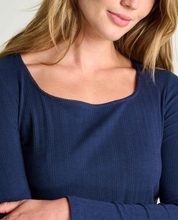 Load image into Gallery viewer, Rosalie Square Neck Longsleeve - True Navy Texture

